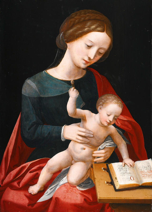 Virgin and Child Painting by The Master of the Female Half-Lengths