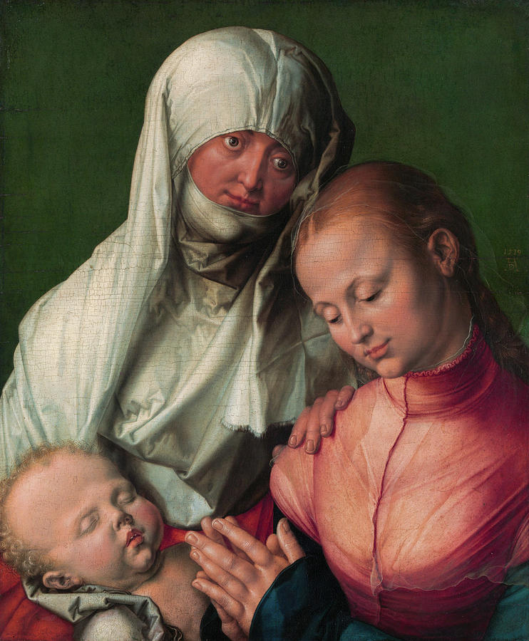 Albrecht Durer Painting - Virgin and Child with Saint Anne by Albrecht Durer