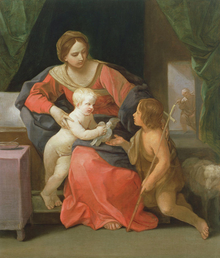 Virgin Painting - Virgin And Child With Saint John The Baptist by Guido Reni Virgin Painting - Virgin And Child With Saint John The Baptist by Guido Reni
