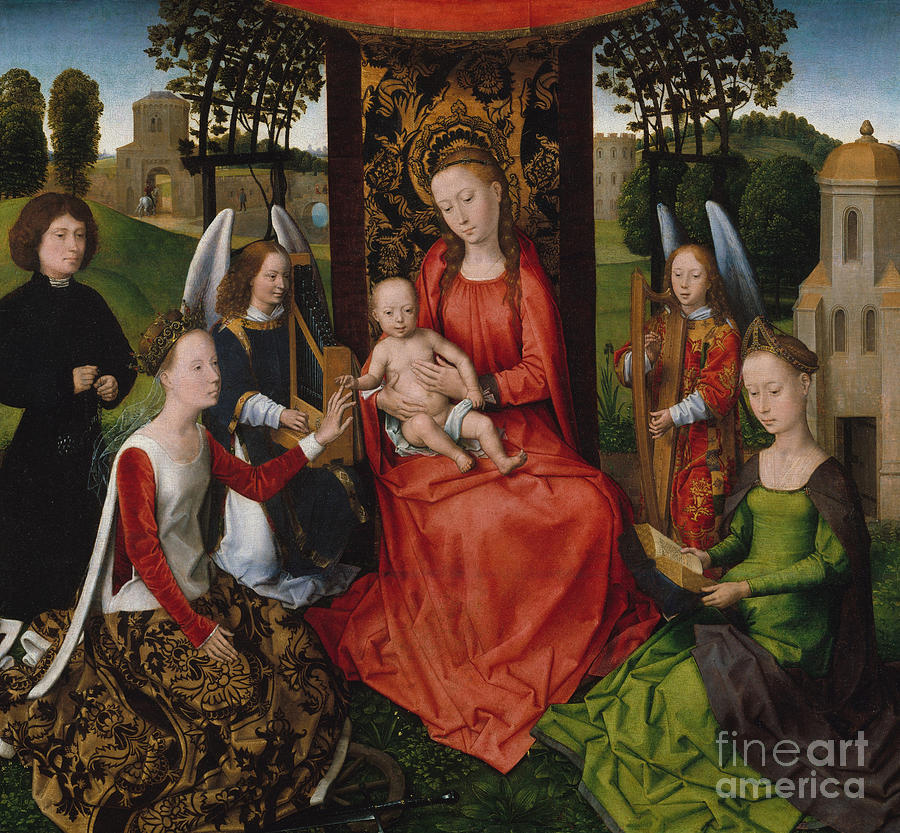 Virgin and Child with Saints Catherine of Alexandria and Barbara, 1480 Painting by Hans Memling