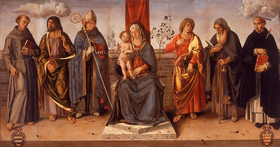 Virgin and Child with Saints Painting by Studio of Marco Palmezzano