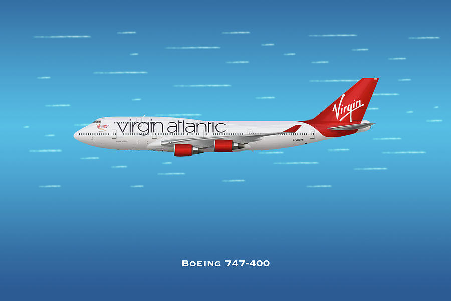 Virgin Atlantic Boeing 747-400 Digital Art by Airpower Art