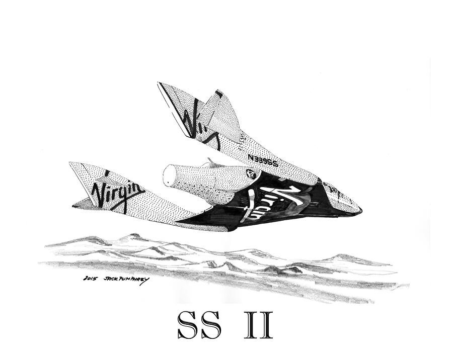 Virgin GALACTIC vehicle. Space Ship Two Drawing by Jack Pumphrey
