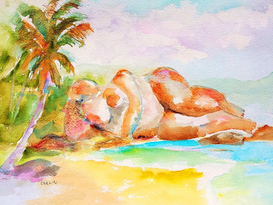 Paradise Painting - Virgin Cove by Carlin Blahnik CarlinArtWatercolor