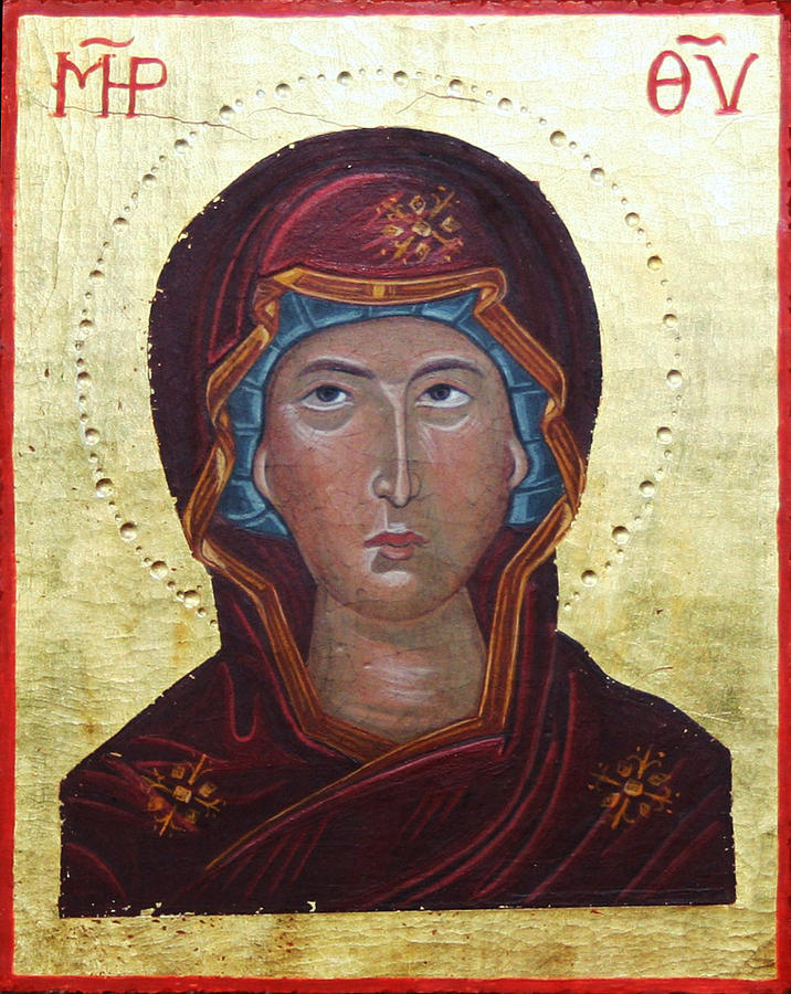 Virgin Mary Icone Painting by Nada El Saliby - Fine Art America