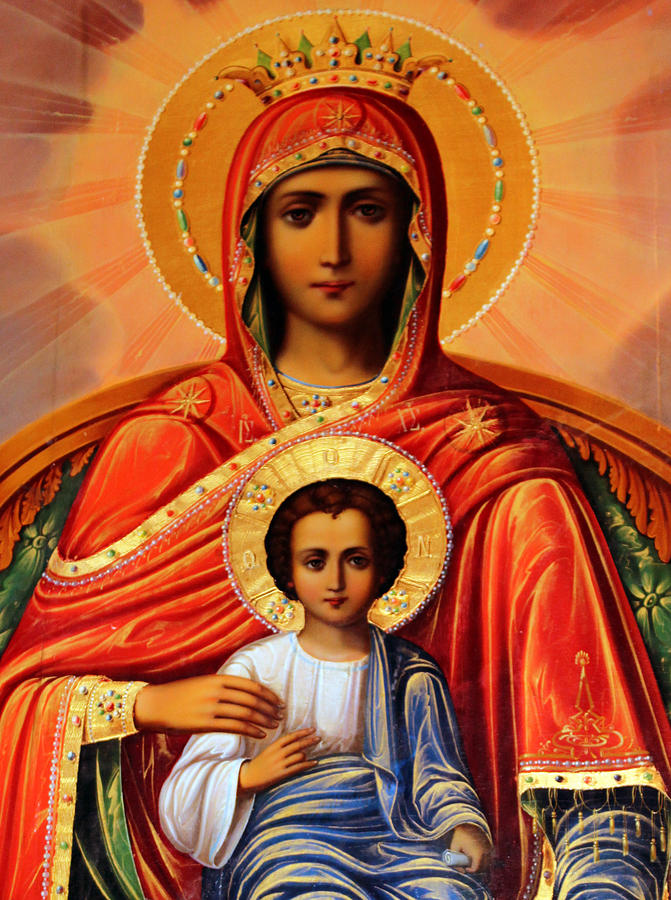 Virgin Mary Old Painting Painting by Munir Alawi - Fine Art America
