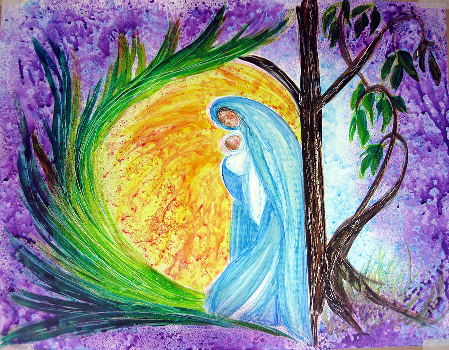 Virgin Mary Protectress Painting by Sarah Hornsby