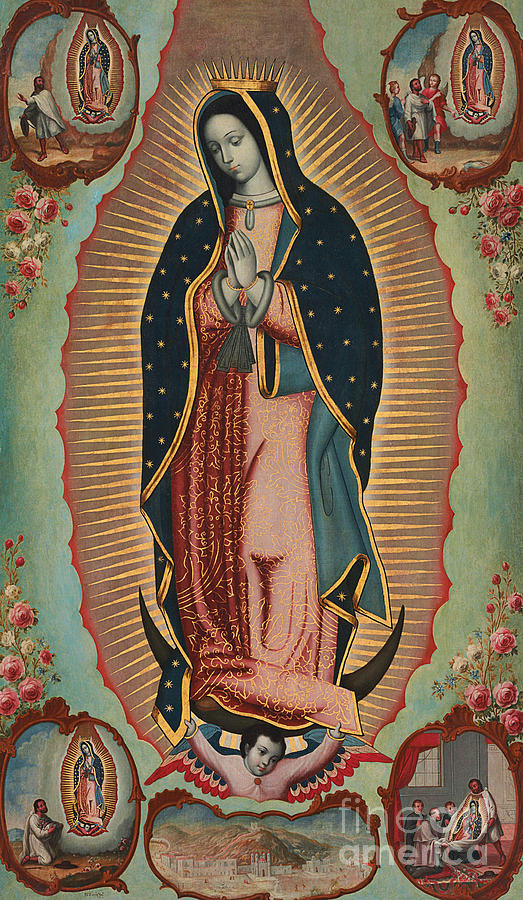 Madonna Painting - Virgin of Guadalupe by Nicolas Enriquez