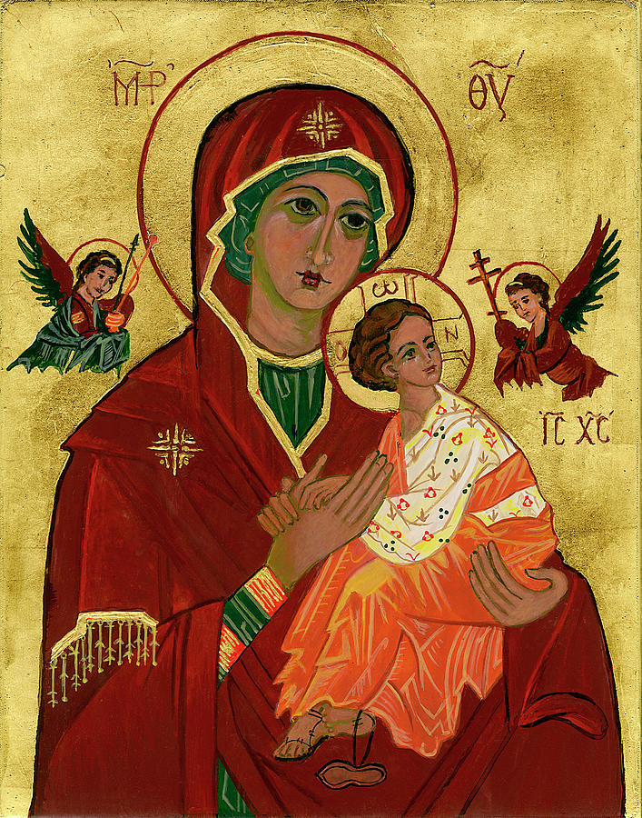 Virgin of the Passion Our Lady of Perpetual Help Painting by Connie ...