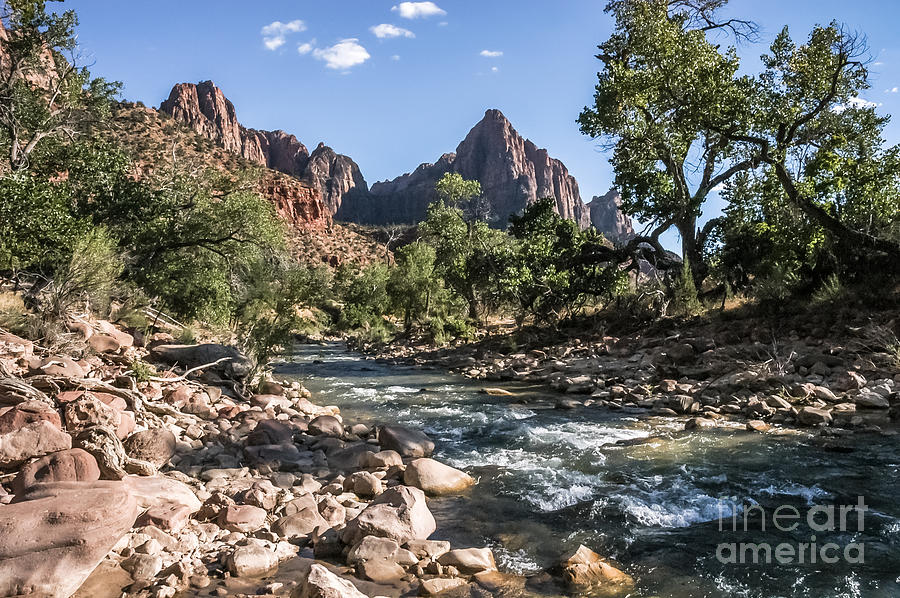 Virgin River And The Watchman Photograph by Al Andersen