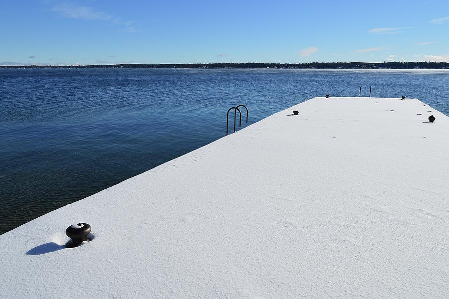 Virgin Snow On The Dock  Photograph by Lyle Crump