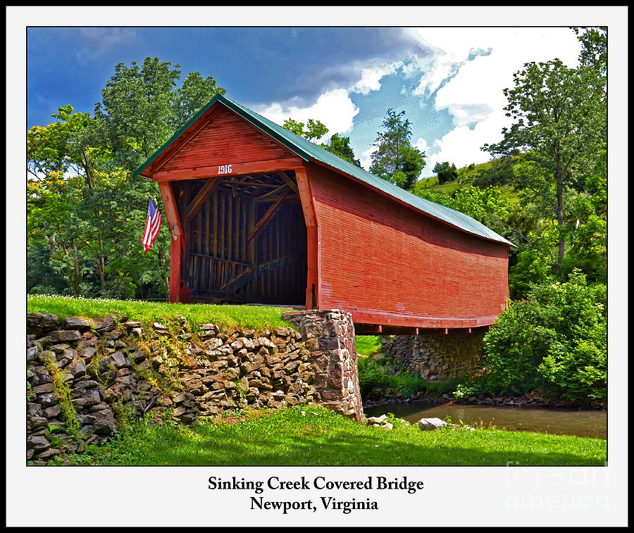 Virginia Art - Sinking Creek Covered Bridge Photograph by Kerri Farley