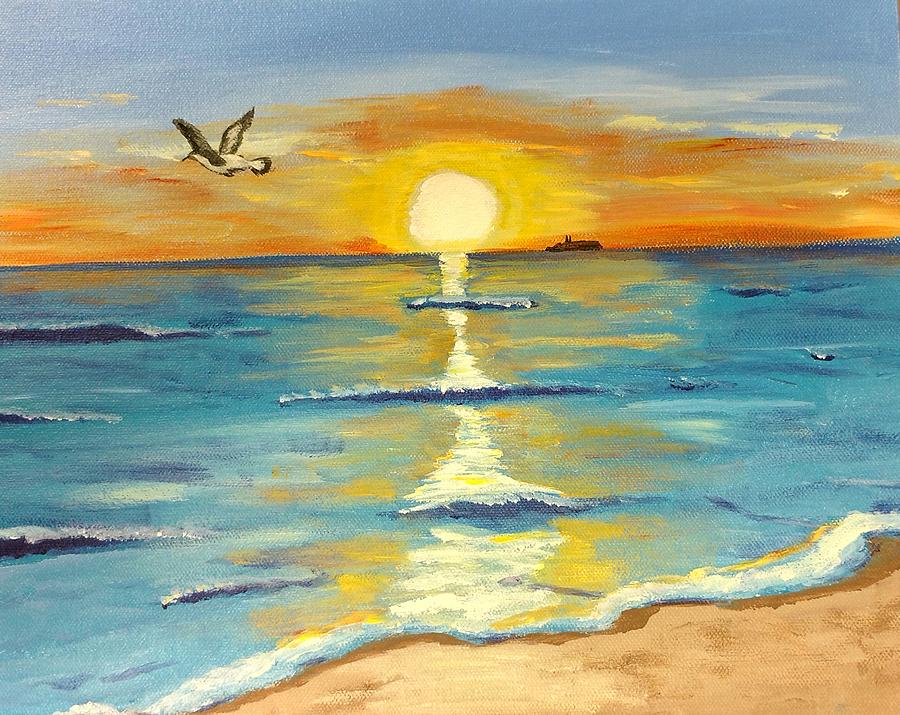 Virginia Beach Sunrise Painting by Nancy Sisco