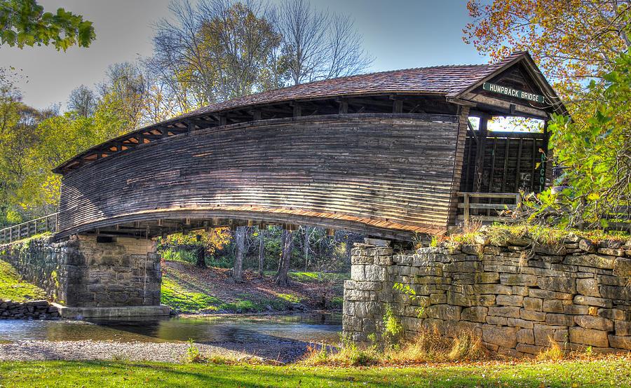 Virginia Country Roads - Humpback Covered Bridge Over Dunlap Creek No. 6A - Alleghany County Photograph by Michael Mazaika