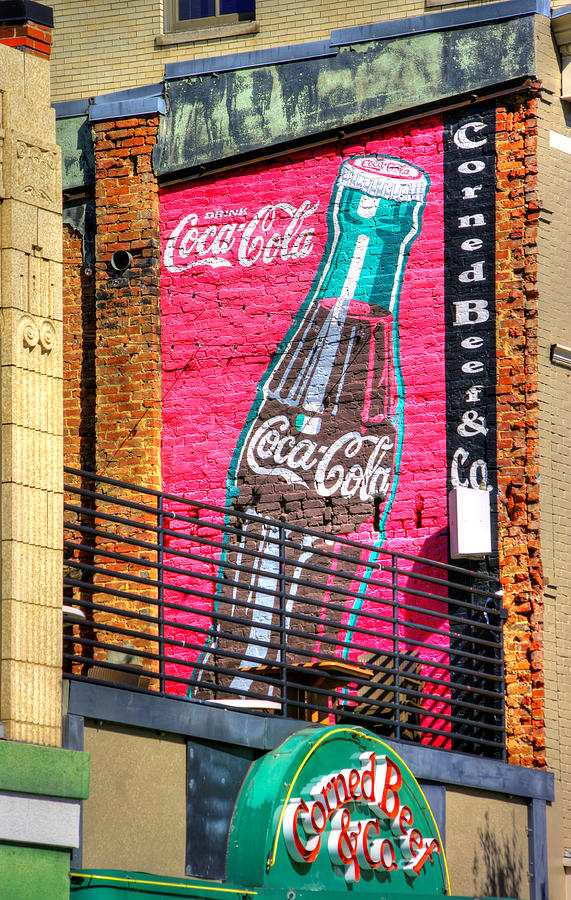 Virginia Country Roads - Vintage Coca Cola Wall Mural - South Jefferson St., Roanoke, VA Photograph by Michael Mazaika