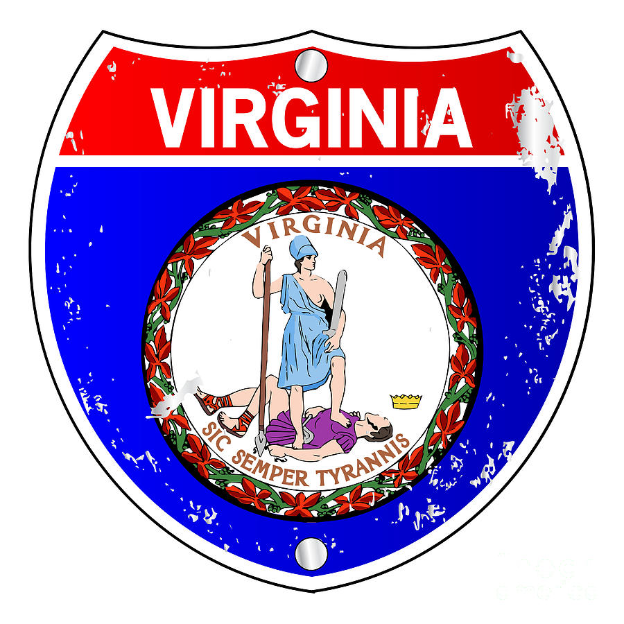 Virginia Flag Icons As Interstate Sign Digital Art by Bigalbaloo Stock ...