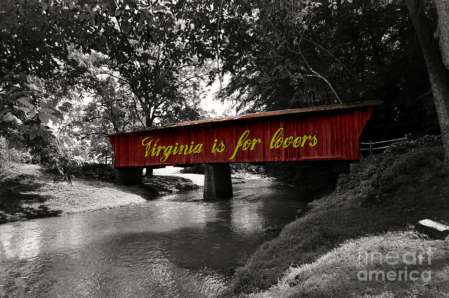 Black And White Mixed Media - Virginia is for Lovers by Eric Liller