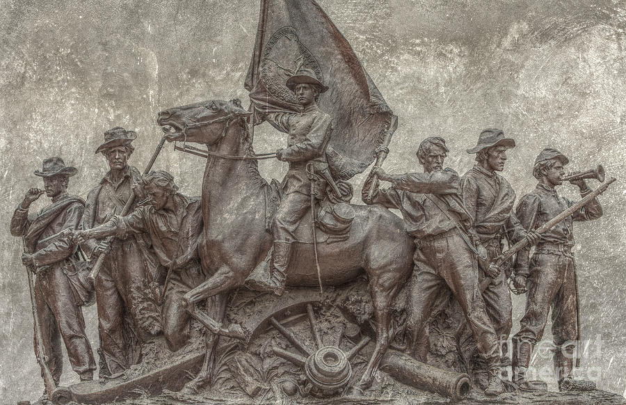 Gettysburg National Park Digital Art - Virginia Monument Gettysburg Battlefield by Randy Steele
