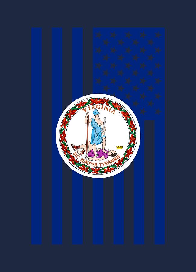 Virginia State Flag Graphic USA Styling Digital Art by Garaga Designs