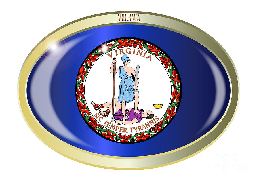 Virginia State Flag Oval Button Digital Art by Bigalbaloo Stock - Fine ...