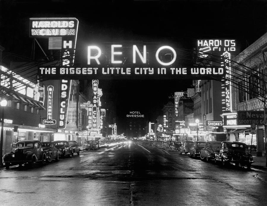 Virginia Street In Reno Photograph by Underwood Archives