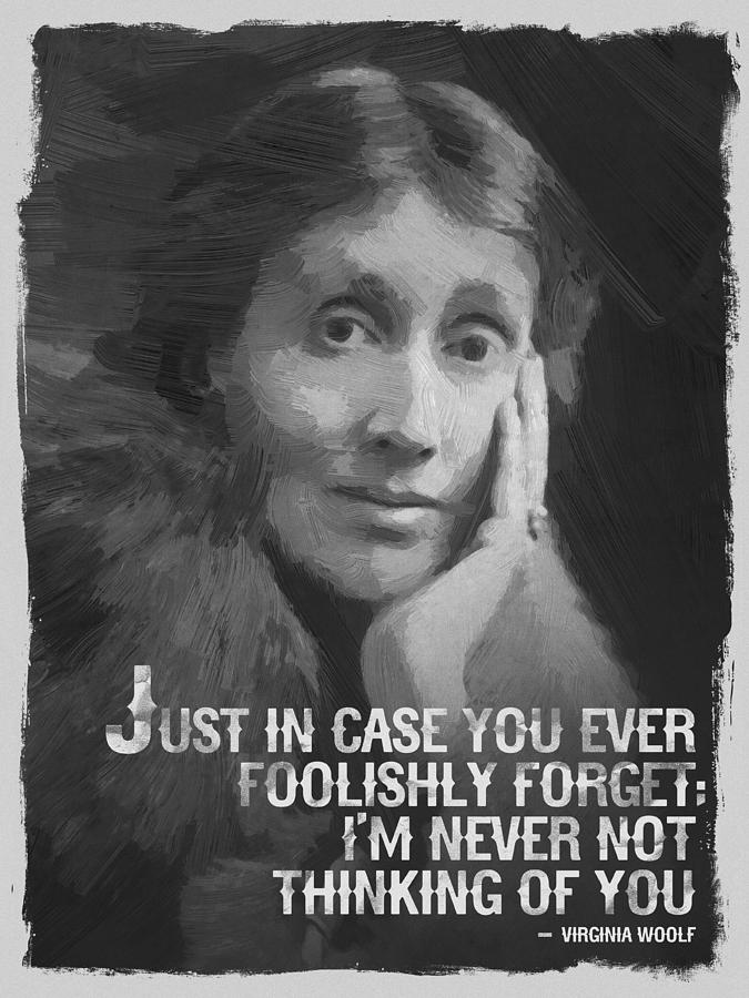 Virginia Woolf Quote Black White Digital Art