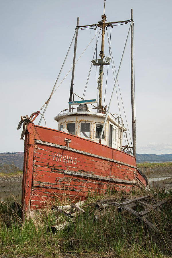 Virginis wooden Fishing Boat - Homer Spit, Alaska by Timothy Wildey