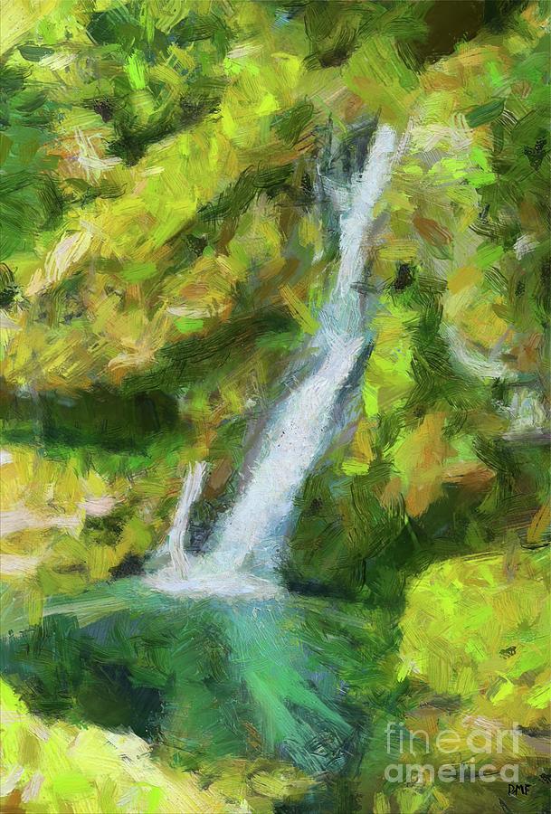 Virje Waterfall Painting by Dragica Micki Fortuna