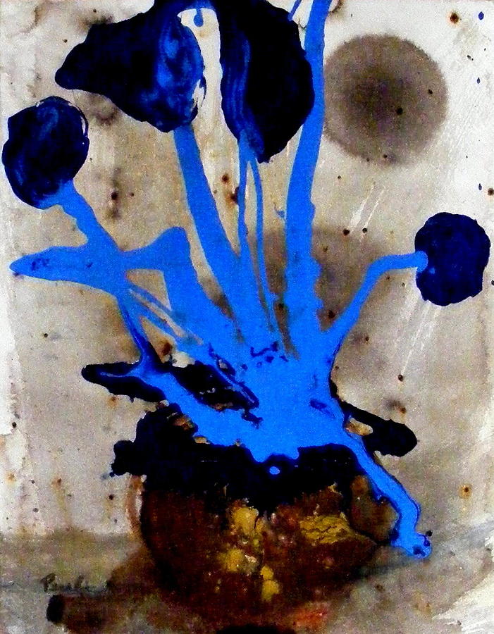 Virtually blue Painting by Pearlie Taylor