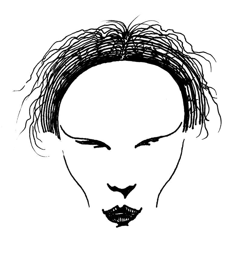 Pen And Ink Drawing - Visage by Keith A Link Pen And Ink Drawing - Visage by Keith A Link