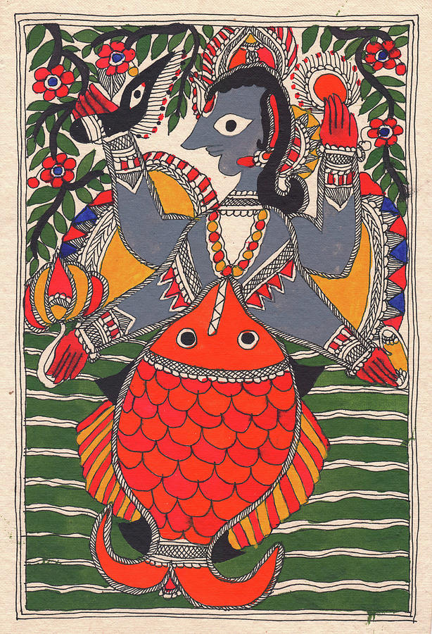 Buy Lord Vishnu's First Avatar Matsya Canvas Art Print by AMAN SINGH  CHHONKAR. Code:PRT_8836_70773 - Prints for Sale online in India.
