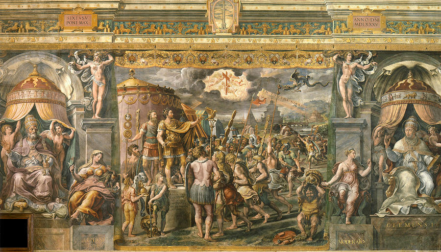 Vision of the Cross Painting by School of Raphael