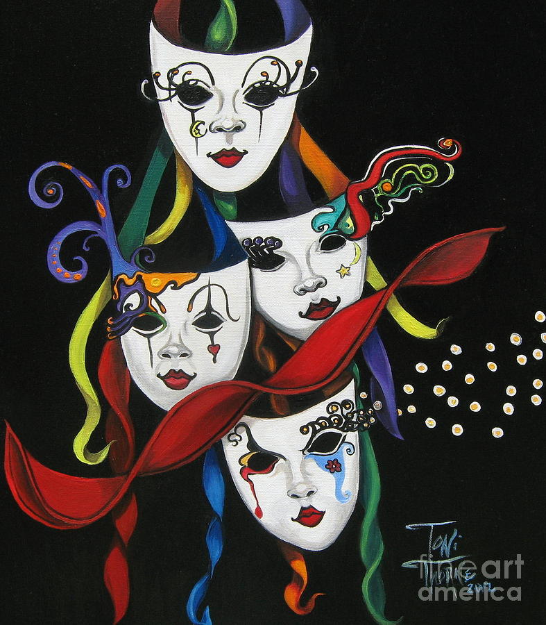 Faces Painting - Visionaries 4 by Toni Thorne
