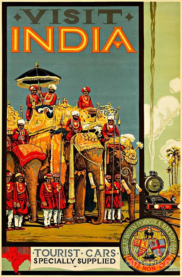 Visit India The Great Indian Peninsula Railway II 1920s Painting by Peter Ogden
