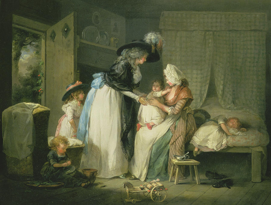 Cottage Painting - Visit to the child at nurse by George Morland