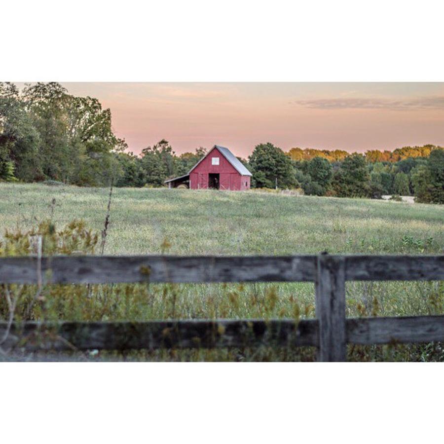 Sunset Photograph - Visiting Brown County Today. #redbarn by Jamie Cook