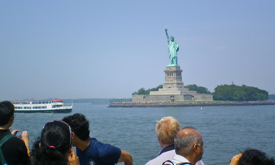 Visiting Lady Liberty Photograph by David Coblitz