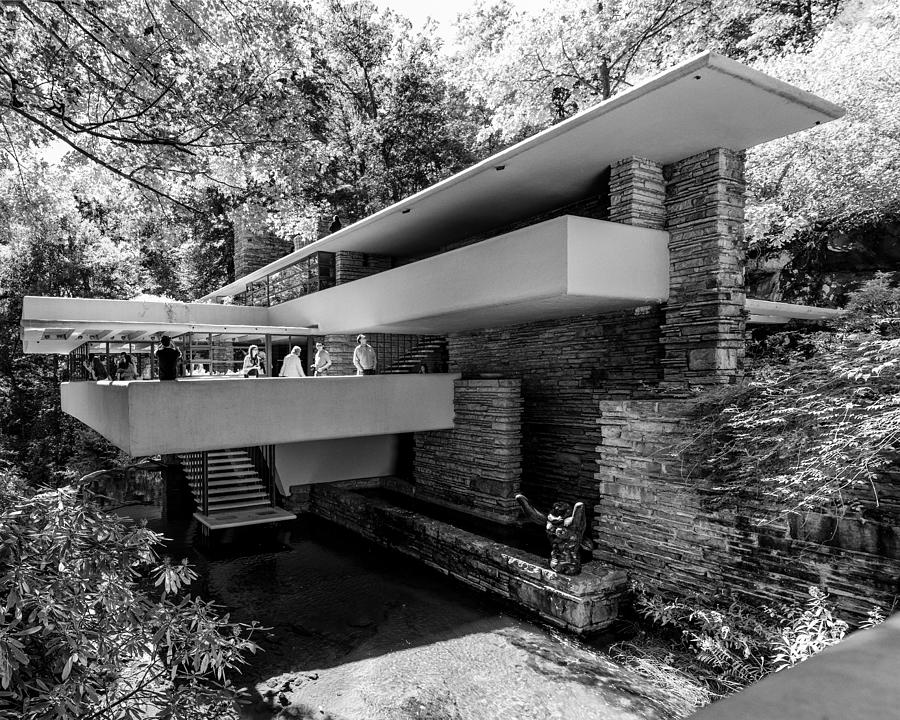 Architecture Photograph - Visitors at Fallingwater by Stephen Russell Shilling