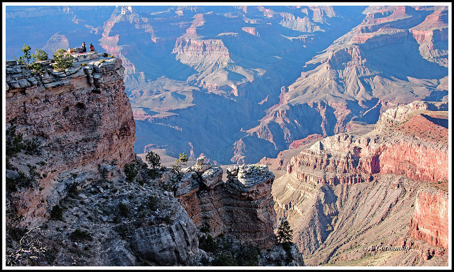 Visitors Dwarfed by Grand Canyon Proportions Photograph by A Macarthur Gurmankin