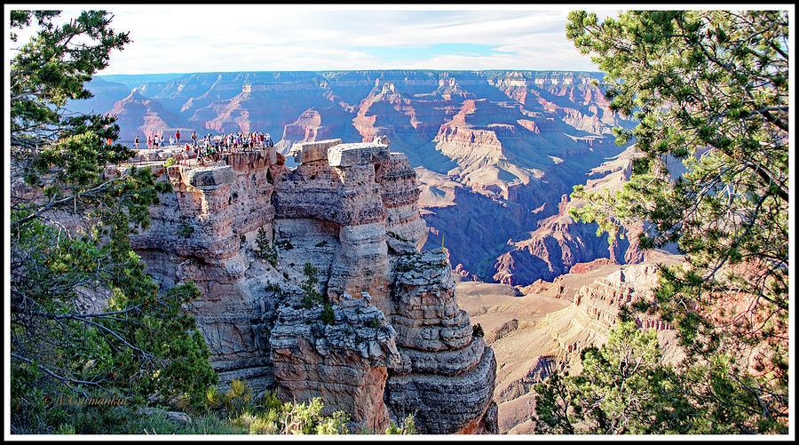 Visitors Dwarfed by Grand Canyon Vista Photograph by A Macarthur Gurmankin