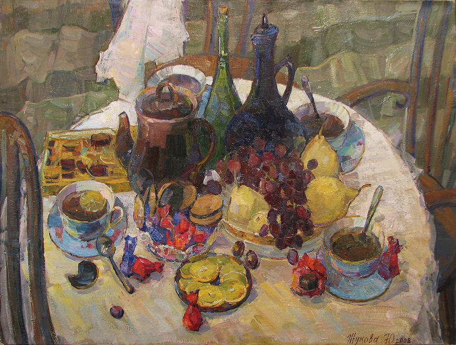 Visitors Painting by Juliya Zhukova