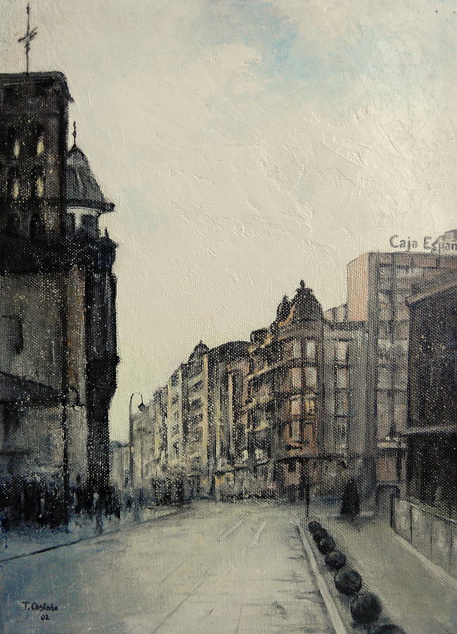 Leon Painting - Vista desde calle ancha-Leon by Tomas Castano