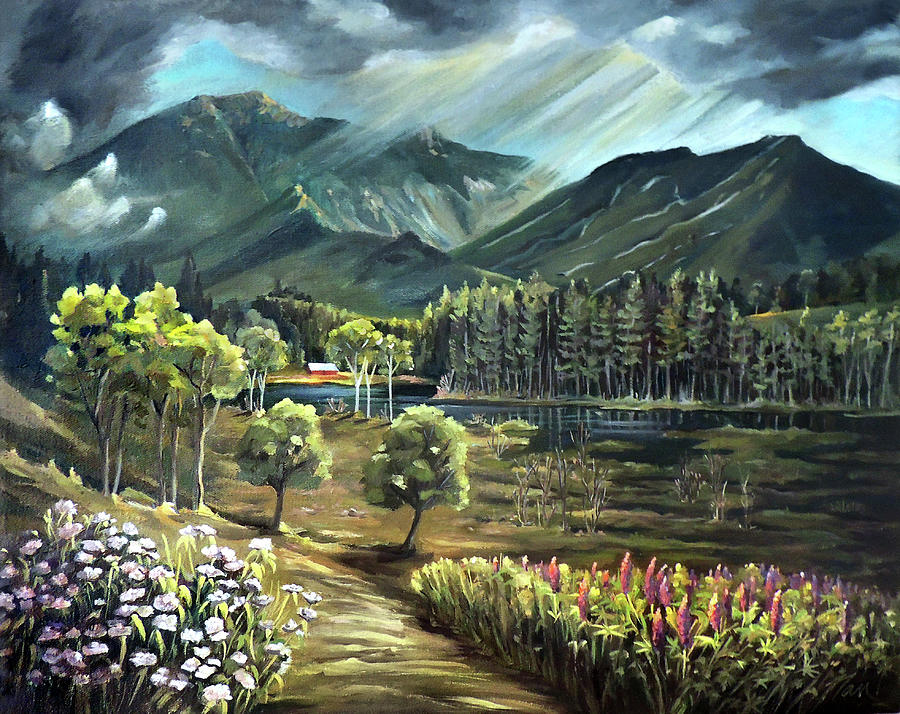 Vista View of Cannon Mountain Painting by Nancy Griswold