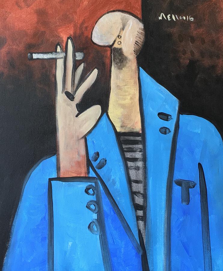 VITAE The Smoker in a Blue Blazer  Painting by Mark M Mellon