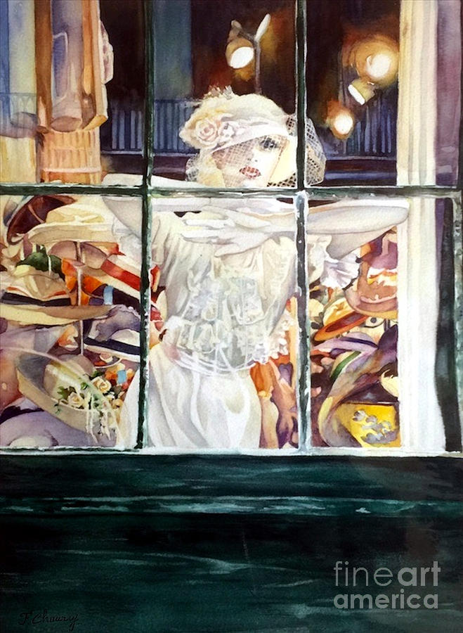 Vitrine - New Orleans - USA Painting by Francoise Chauray