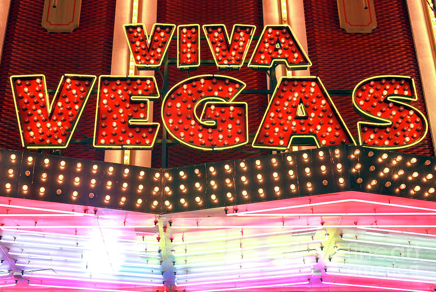 Las Vegas Photograph - Viva Vegas Neon Lights by John Rizzuto