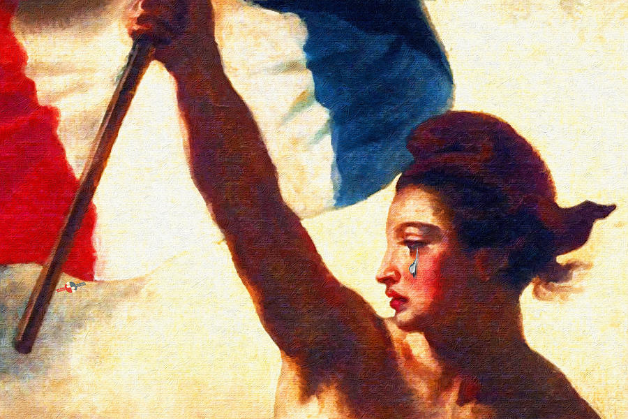 Vive La France Liberty Weeps Painting by Tony Rubino