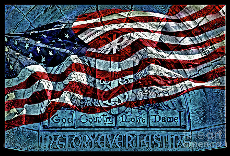 Vivid American Flag God Country Notre Dame Go Irish Photograph by Lone Palm Studio