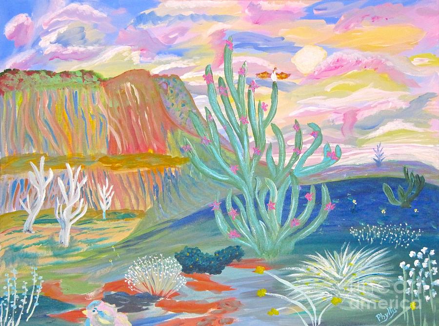 Vivid Desert Painting by Phyllis Kaltenbach