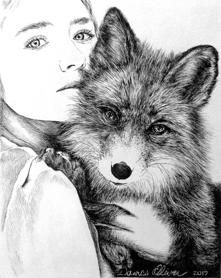 Vixens Drawing by James Oliver